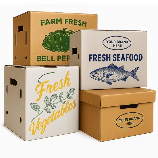 Export Grade Heavy Duty Wax Coated Corrugated Carton for Palletized Cold Chain Loads